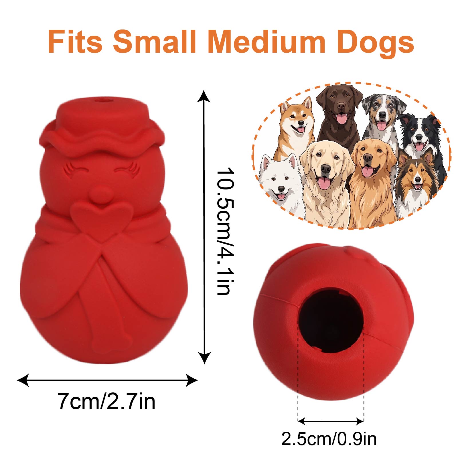 Rubber Treat Dispensing Dog Toy - : Gioco interattivo a forma di